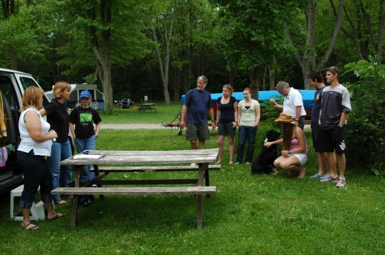 Photo: Gathering to Hear the Regatta Results