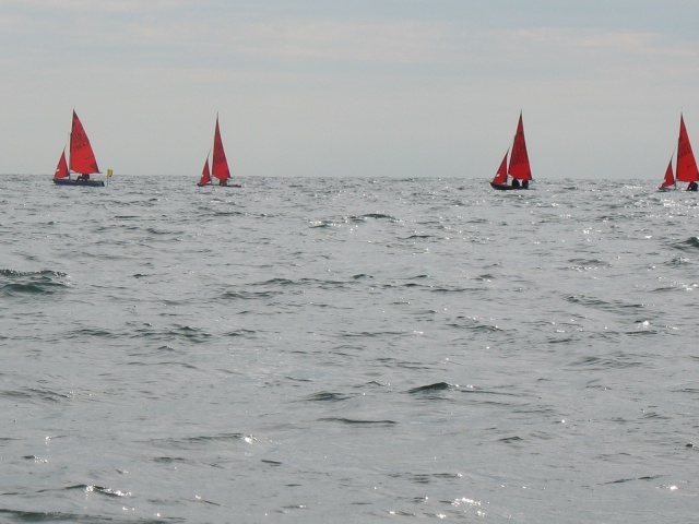 Photo: At the Windward Mark, Mat Rounds Ahead of Don, Terry and Heather