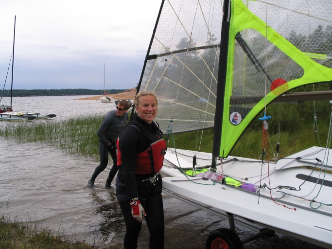 Photo: Shelley Comes Back Smiling from Crewing on the 49er