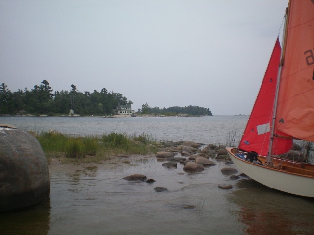 Photo: Aleid Stops for Lunch  at the Southern Tip of Sandie Island