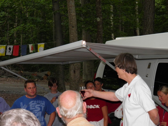 Photo: Margaret Proposes a Toast to Michael and Danna