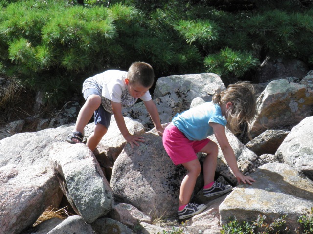 Photo: Wyatt and Taya Explore the Rocks