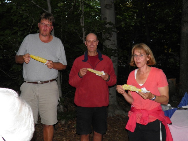 Photo: Derek, Roy and Elaine Eat Corn
