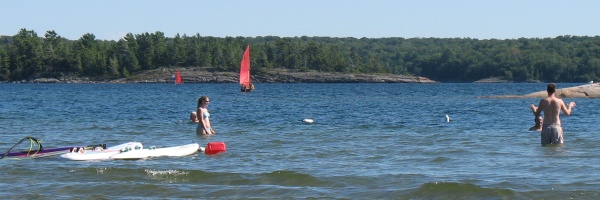 Photo: Swimming after the Poker Race