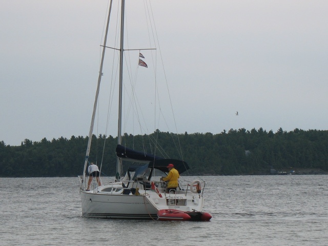 Photo: Wim and Alison Moor Audacia off the Small Beach