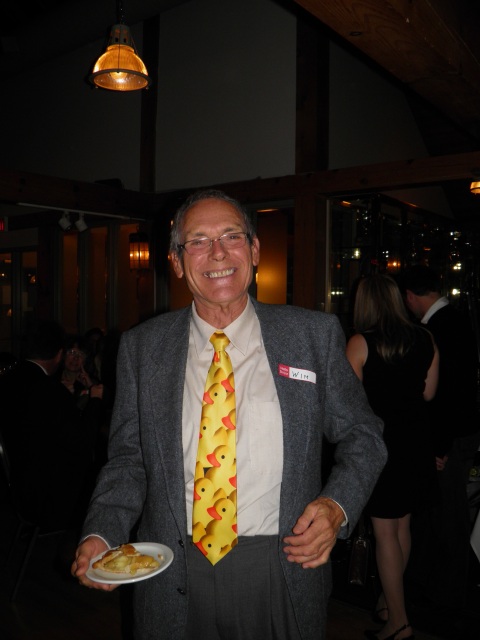 Photo: Wim Shows off his Stylish Rubber Ducky Tie