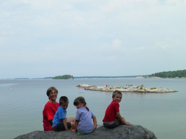 Photo: Marika and the Kids Stop for the View on the Lighthouse Point Trail