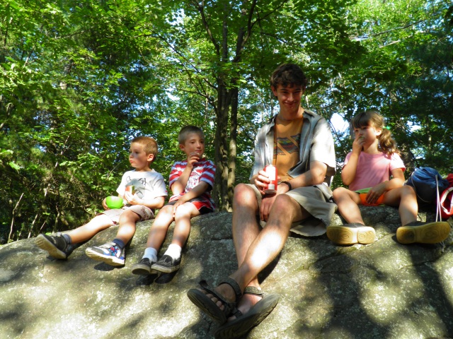 Photo: Mathew Joins the Kids on the Rocks