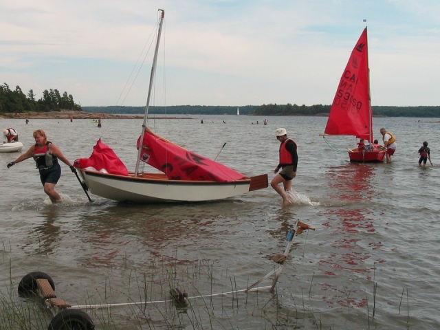 Photo: Heather and Joanna Beach Touch Wood, While Steve and the Twins Arrive Behind Them