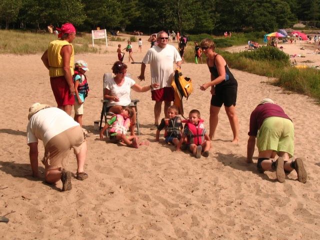 Photo: Terry Lets Some of the Less Flexible Participants Stretch the Definition of the Crab Walk!