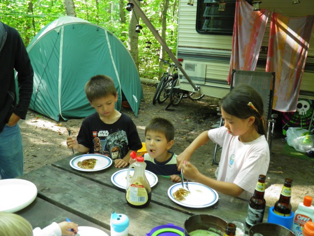 Photo: Kids Eating Pancakes