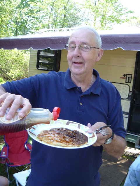 Photo: Paul Likes His Pancakes with Syrup