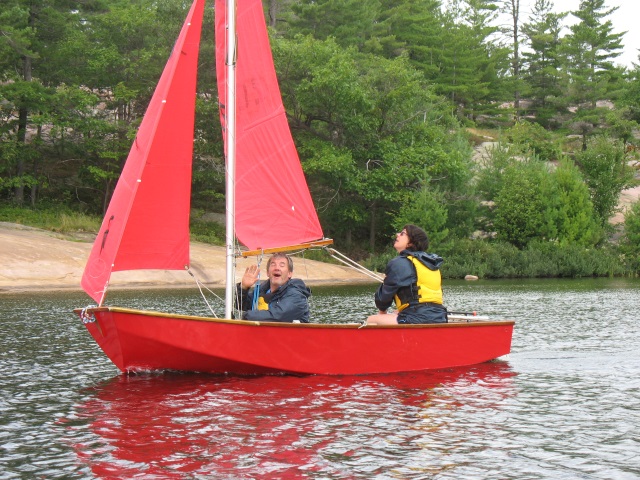 Photo: Karen Checks the Sail Trim