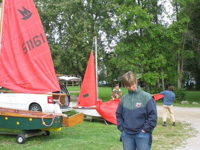 Photo: Marika Contemplates While Steph and Sue Finish Rigging