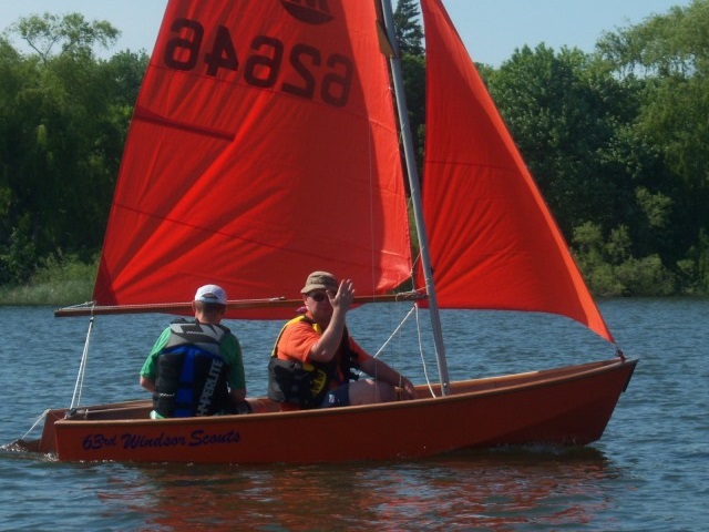 Photo: Scouter Steve Teaches Scouter ? to Sail