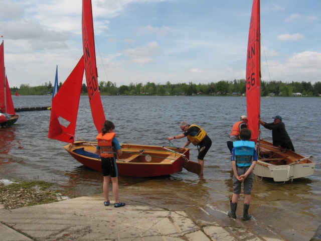 Photo: Steve Untangles his Mainsheet, While Erik Launches