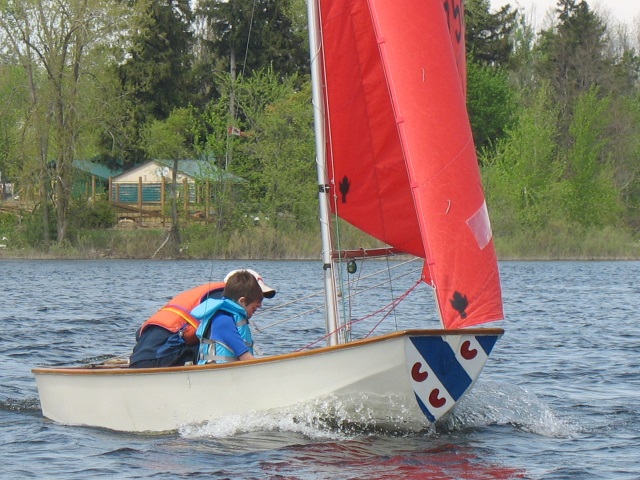 Photo: Erik and Kaiden Head to the Gybe Mark