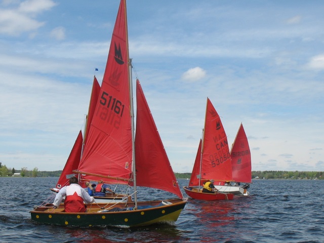 Photo: Steve and Dawn Tack onto Port, while Marika Turns Back to Cross the Line