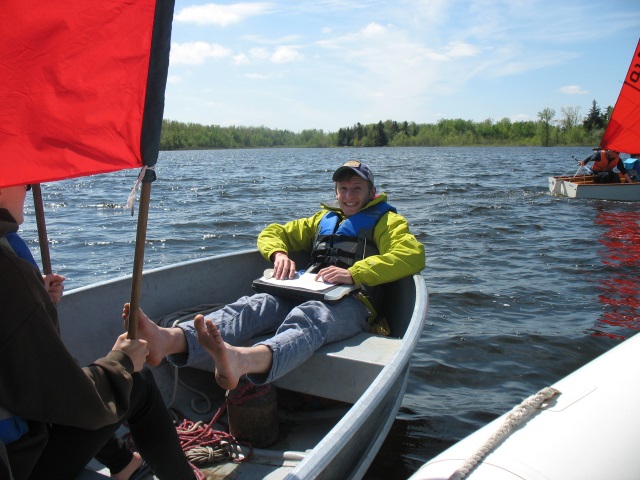 Photo: Ian, Our Timekeeper, Relaxes During the Start Sequence for Race Five