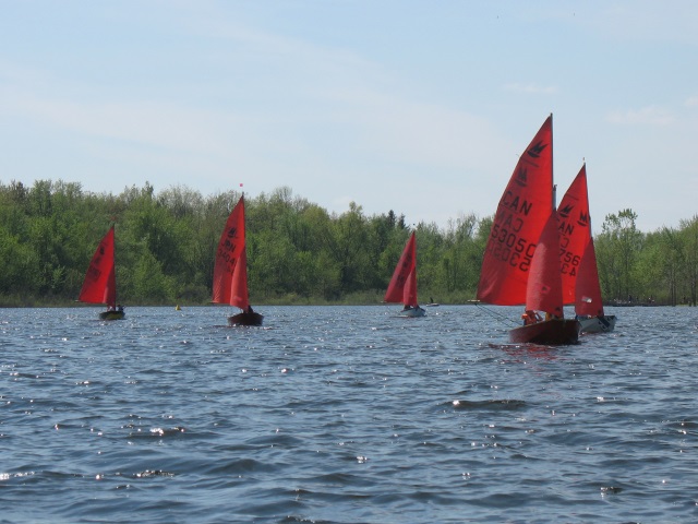 Photo: Heading Downwind, Steve and Tayja have Grabbed the Lead with Erik and Kaiden Close Behind