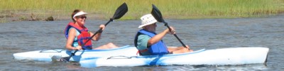 Photo: Aleid and Ynskje kayak out to Granite Saddle for the Poker Race 2006
Photographer: Janet Steel
File: JPEG 20 kB